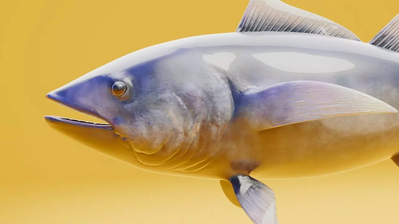 Tuna 3d model fish Low-poly 3D model