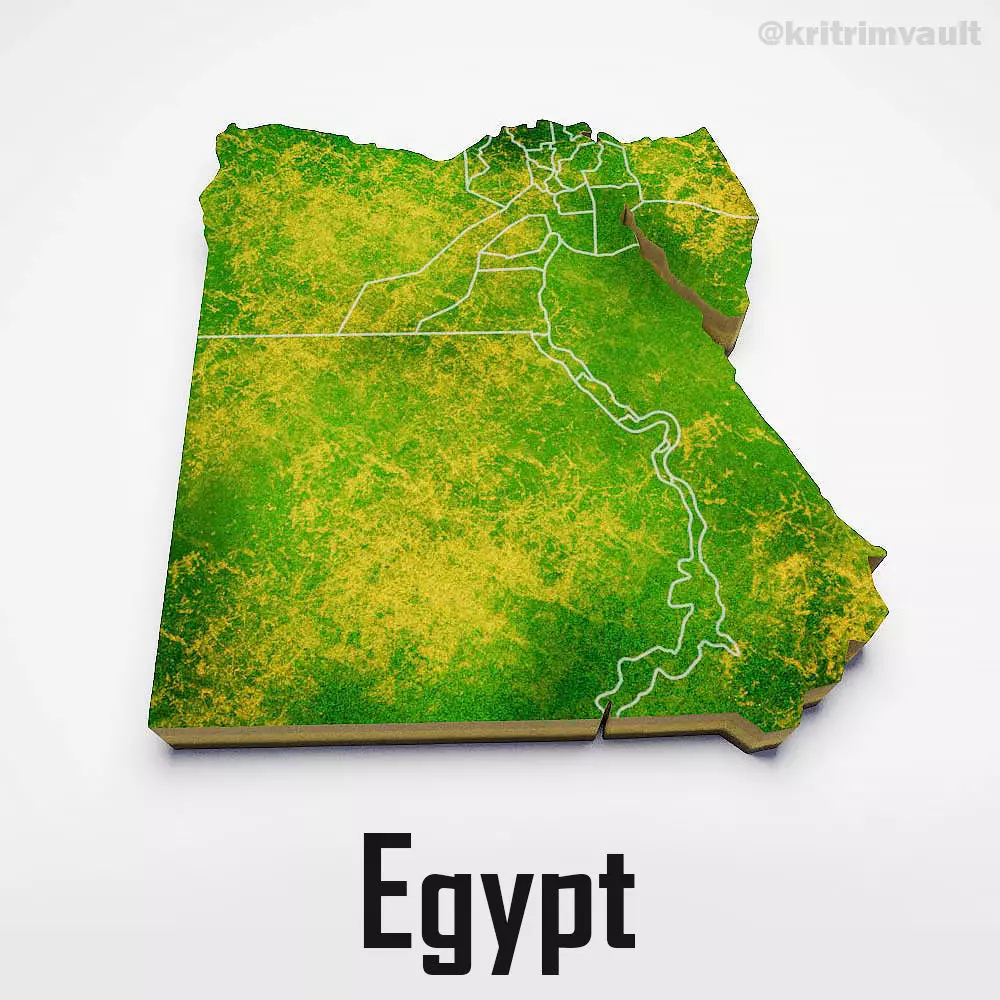 Egypt country map 3d model 3D model_0