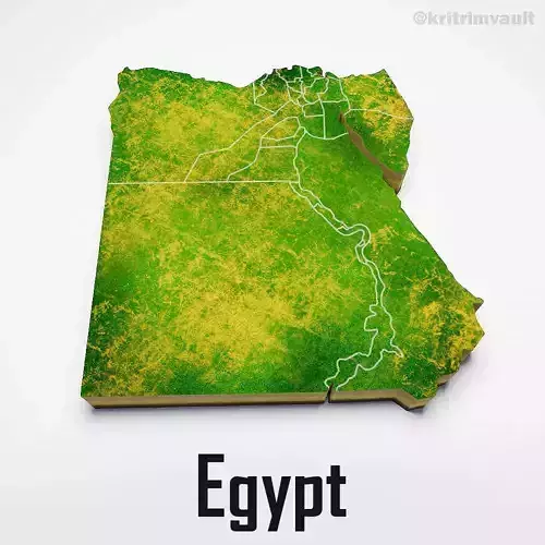 Egypt country map 3d model