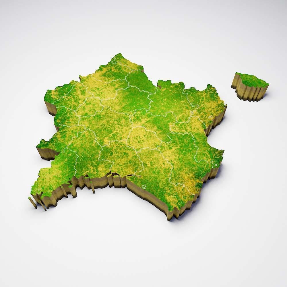 France country map 3d model 3D model_1