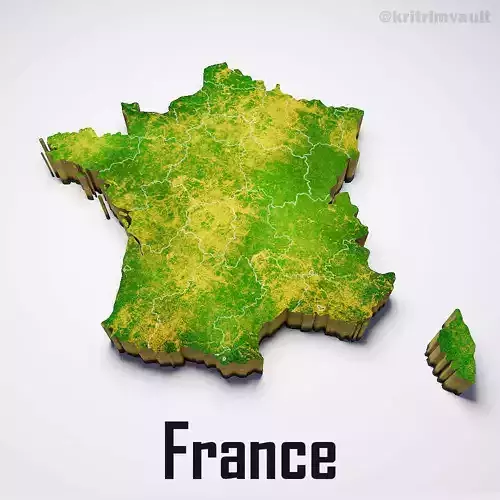 France country map 3d model