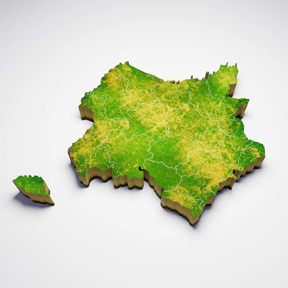 France country map 3d model 3D model_3