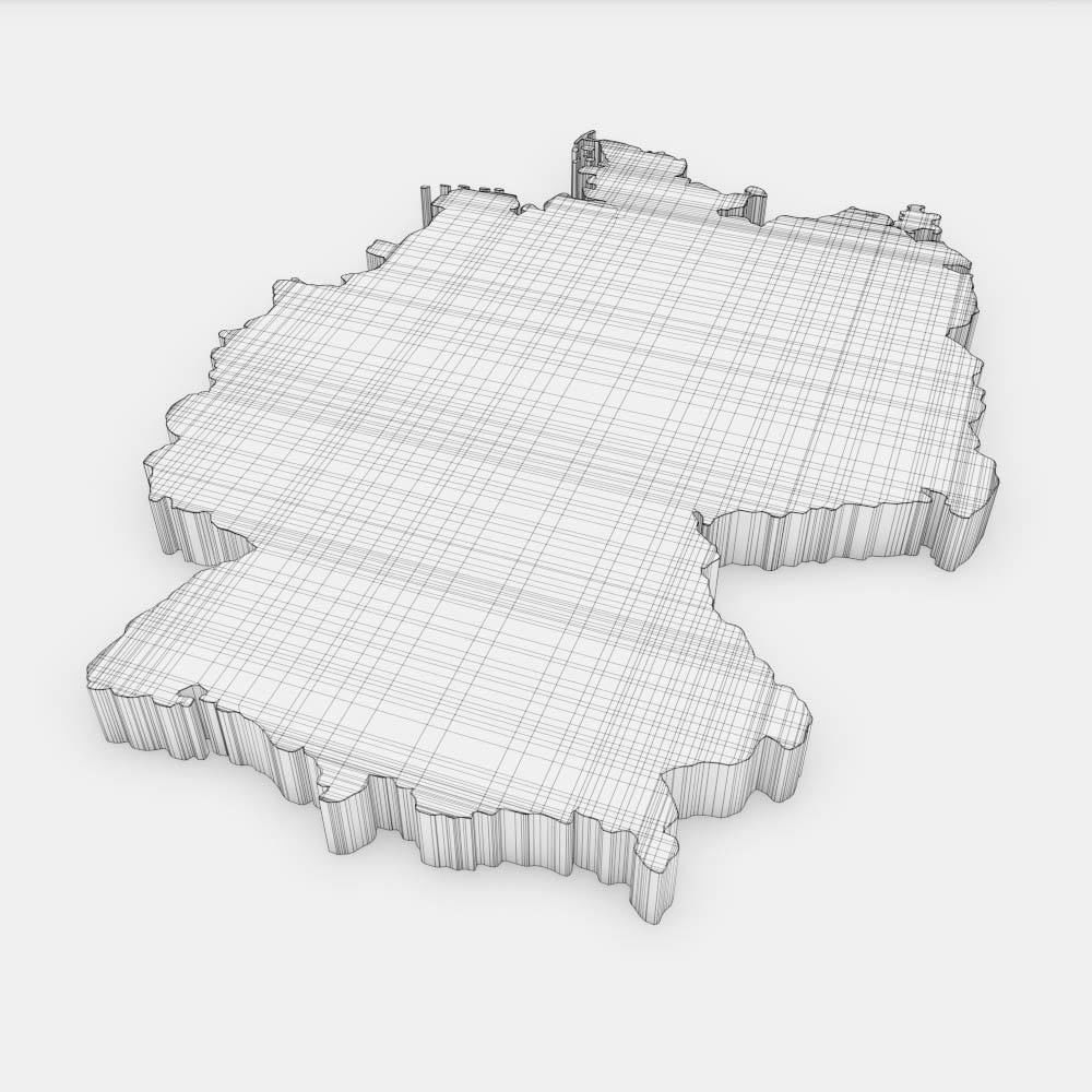 Germany country map 3d model 3D model_4