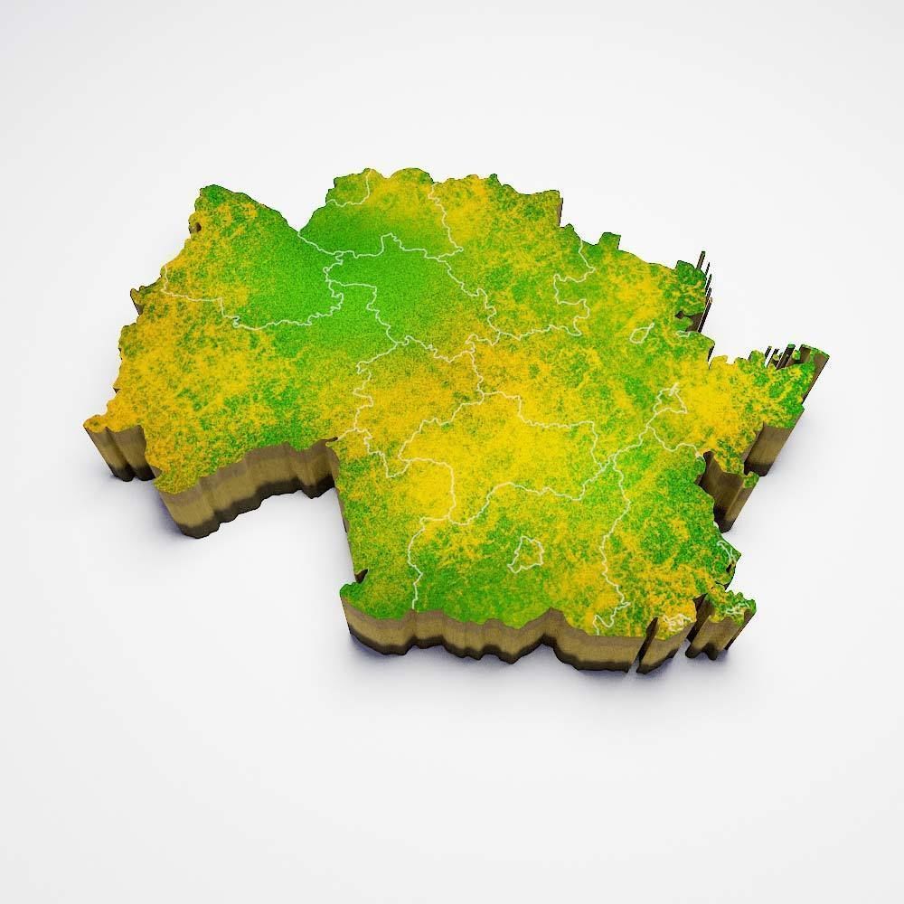Germany country map 3d model 3D model_3