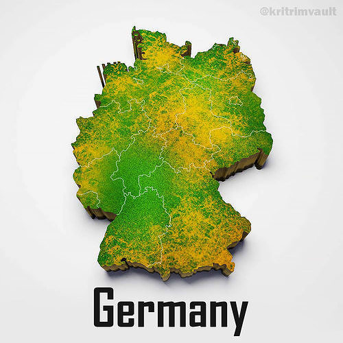 Germany country map 3d model 3D model