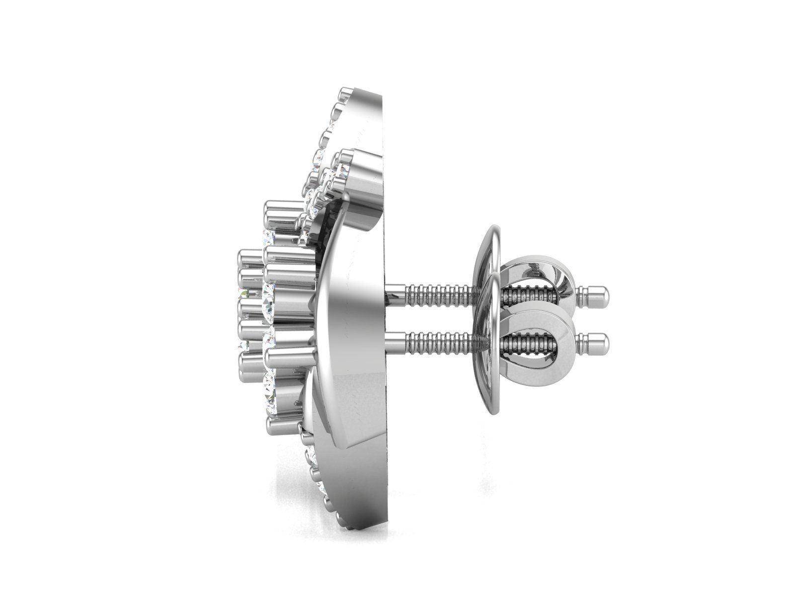 Women Studs Earrings 3dm STL FBX OBJ Render Detail 3D print model_4