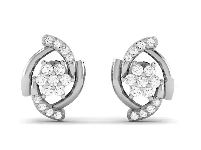 Women Studs Earrings 3dm STL FBX OBJ Render Detail