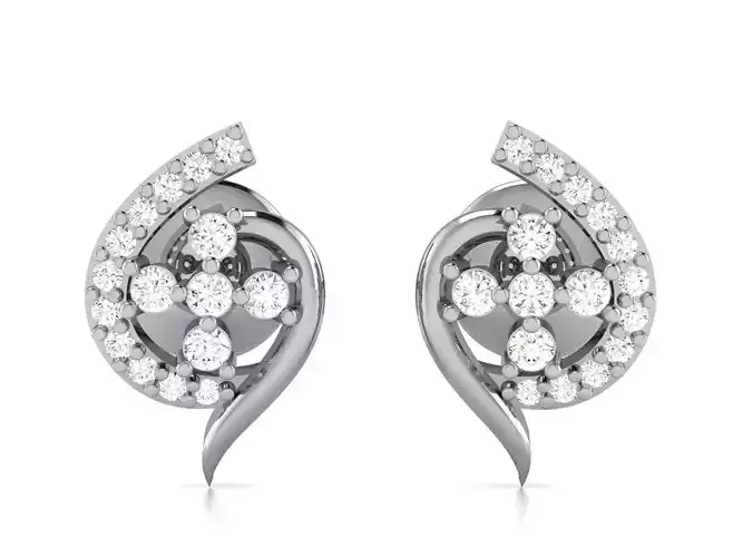 Women Studs Earrings 3dm STL FBX OBJ Render Detail