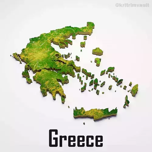 Greece country map 3d model