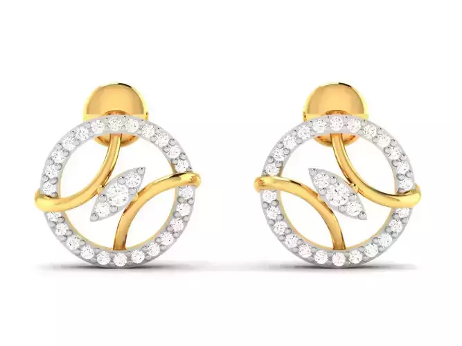 Women Studs Earrings 3dm STL FBX OBJ Render Detail