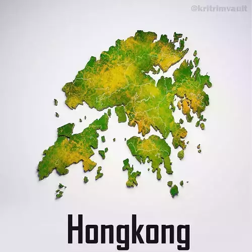 Hongkong country map 3d model