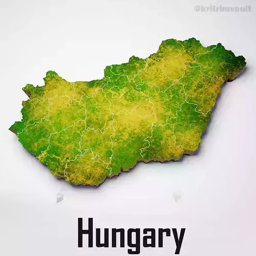 Hungary country map 3d model