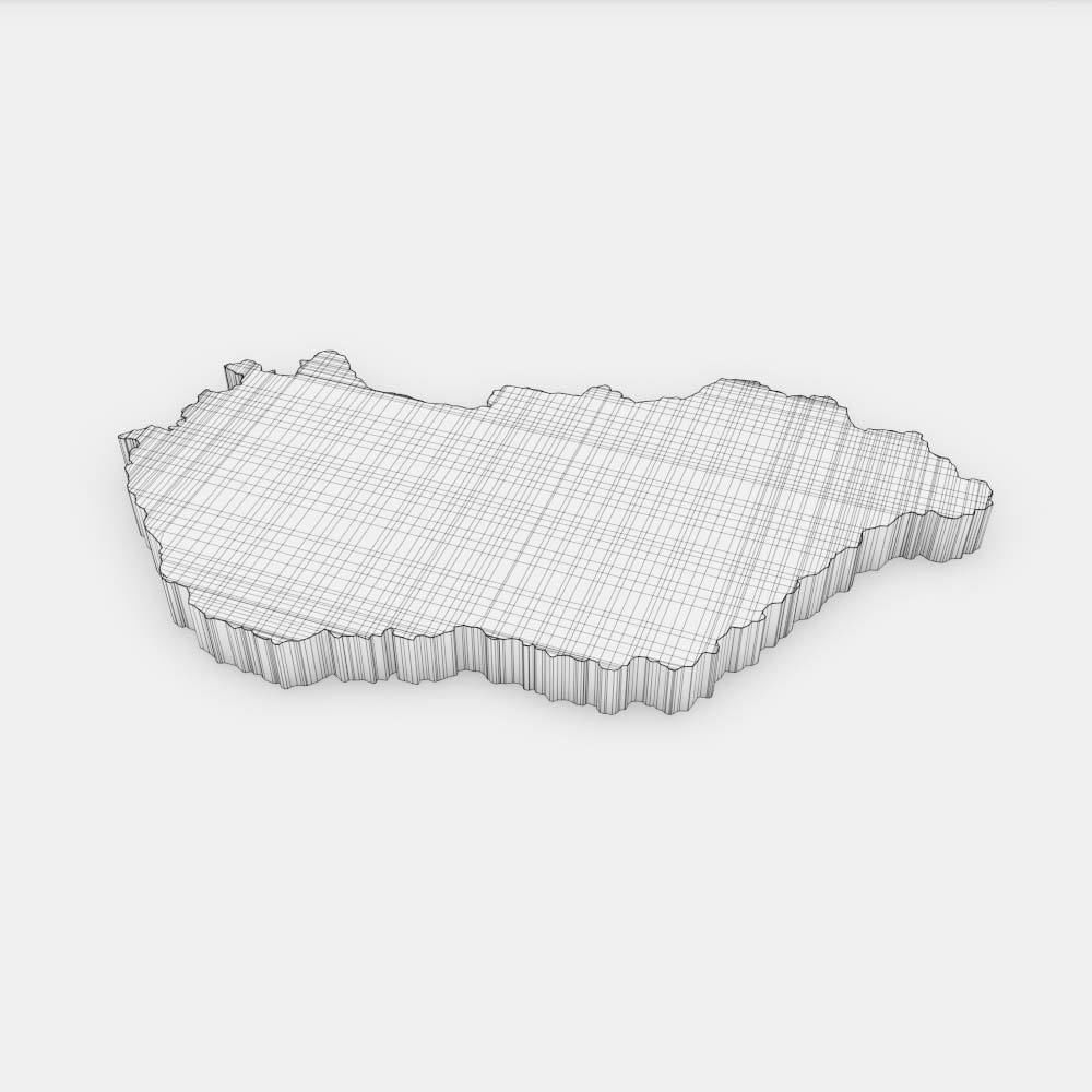 Hungary country map 3d model 3D model_4