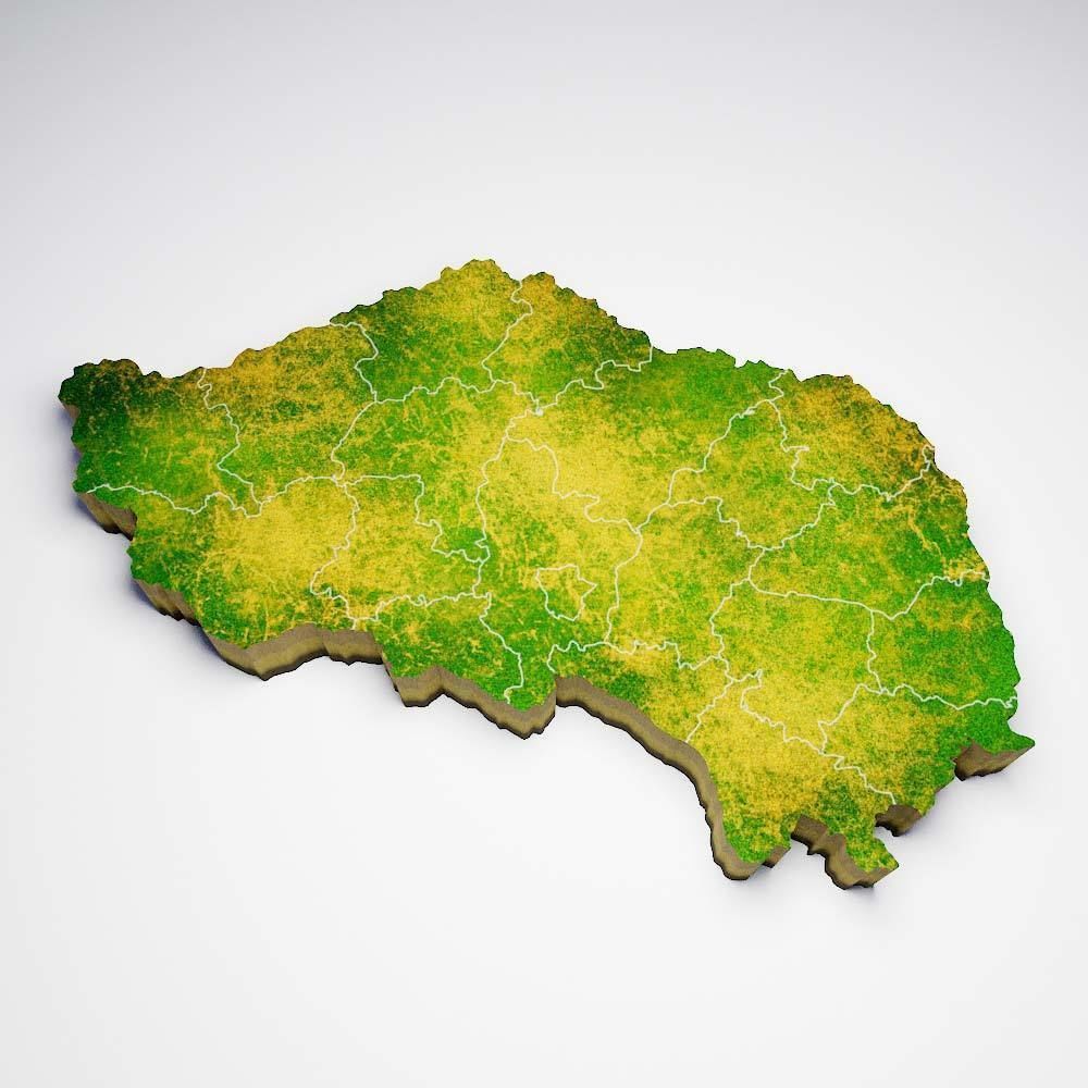 Hungary country map 3d model 3D model_1
