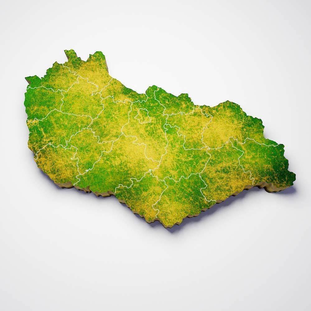 Hungary country map 3d model 3D model_2