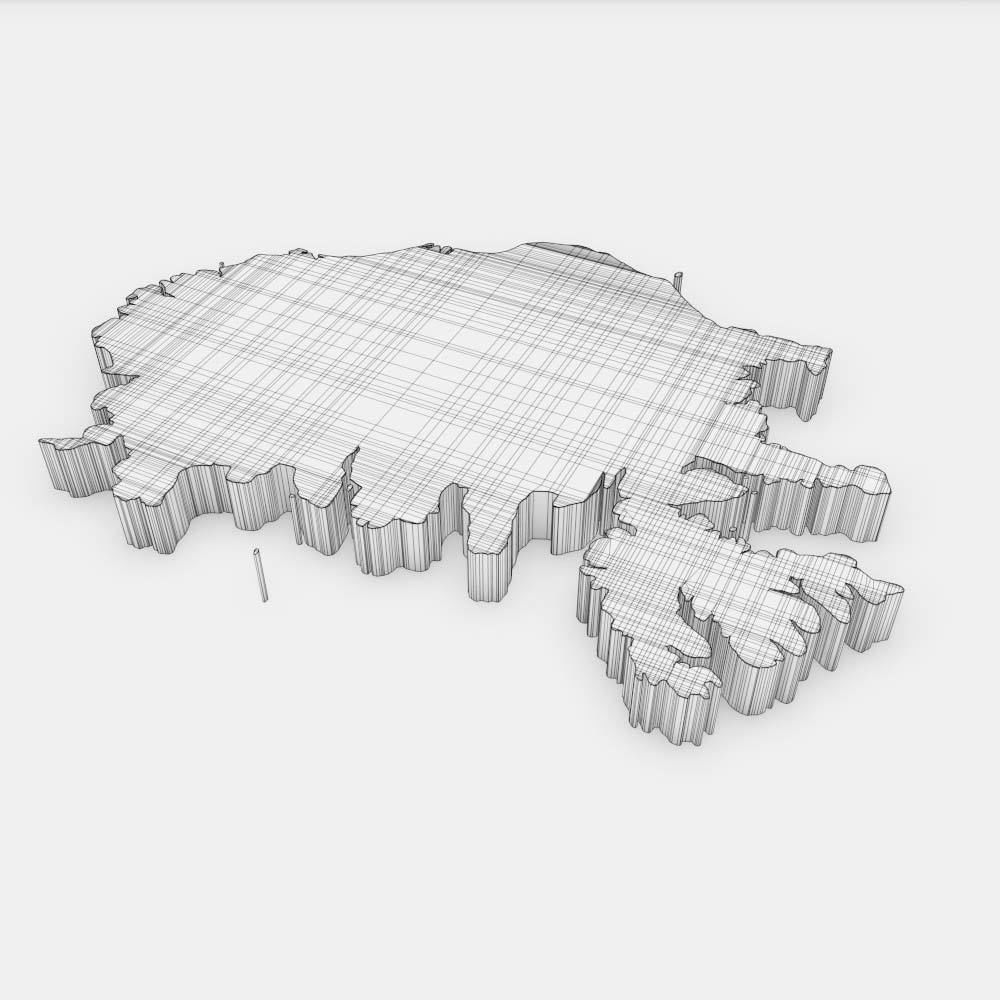 Iceland country map 3d model 3D model_6