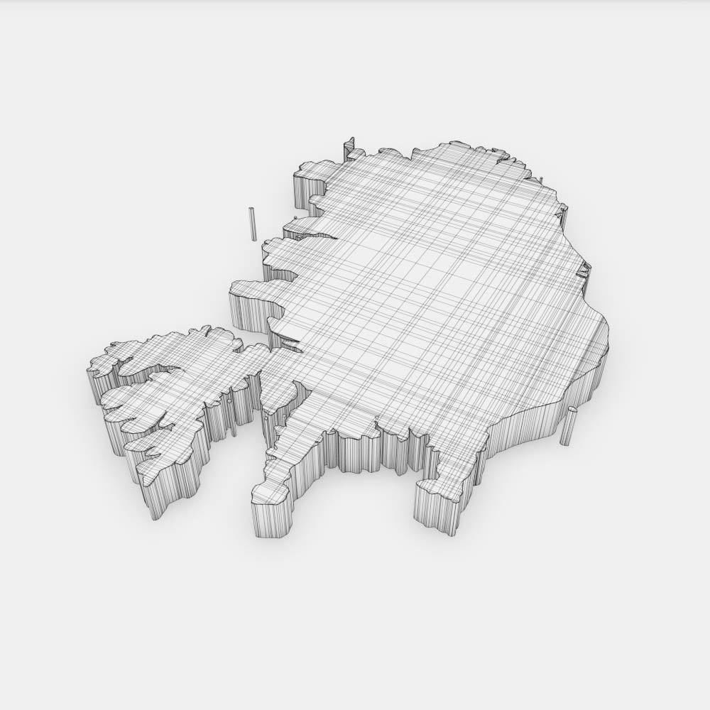 Iceland country map 3d model 3D model_5