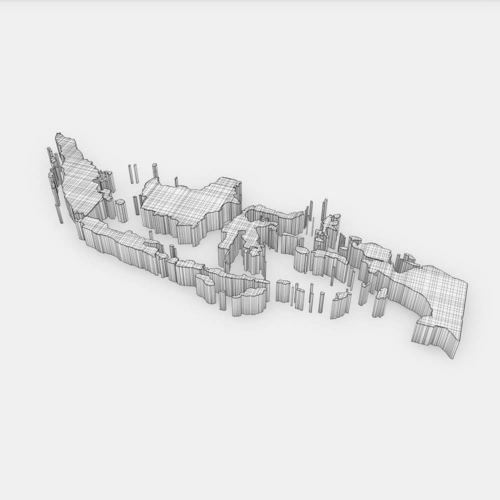 Indonesia country map 3d model 3D model_4