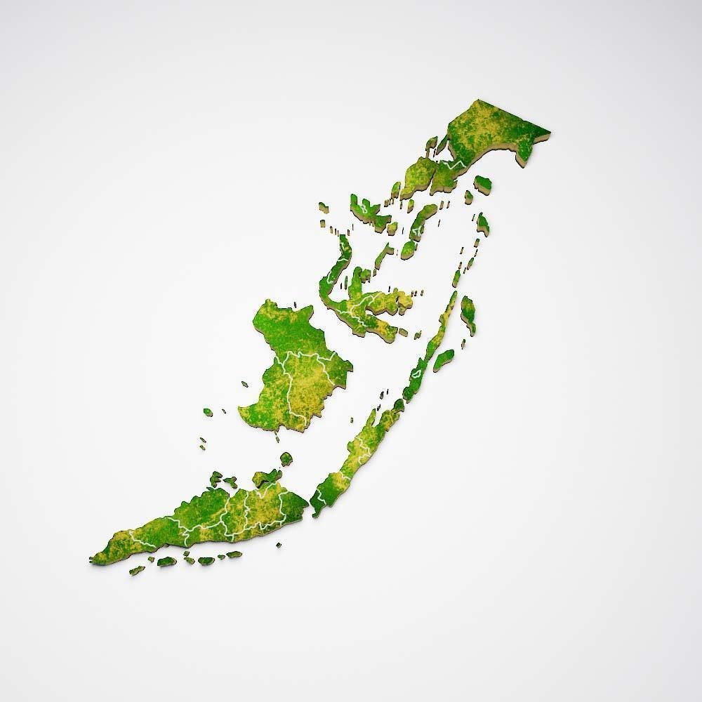 Indonesia country map 3d model 3D model_1