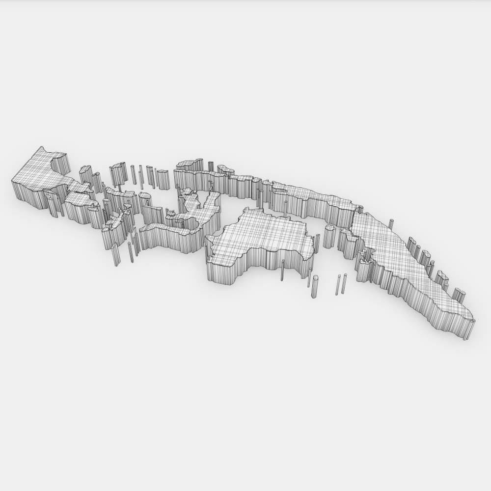 Indonesia country map 3d model 3D model_6