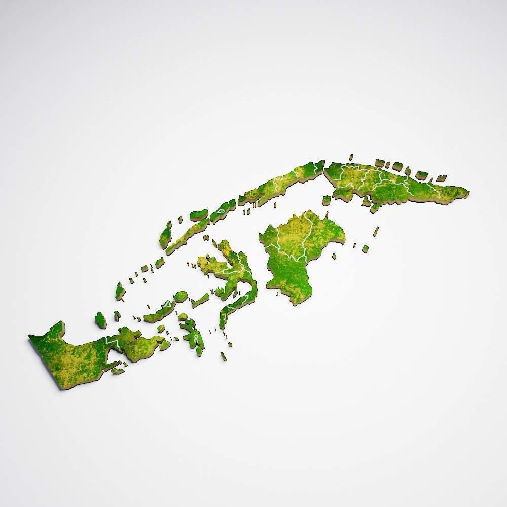Indonesia country map 3d model 3D model_3