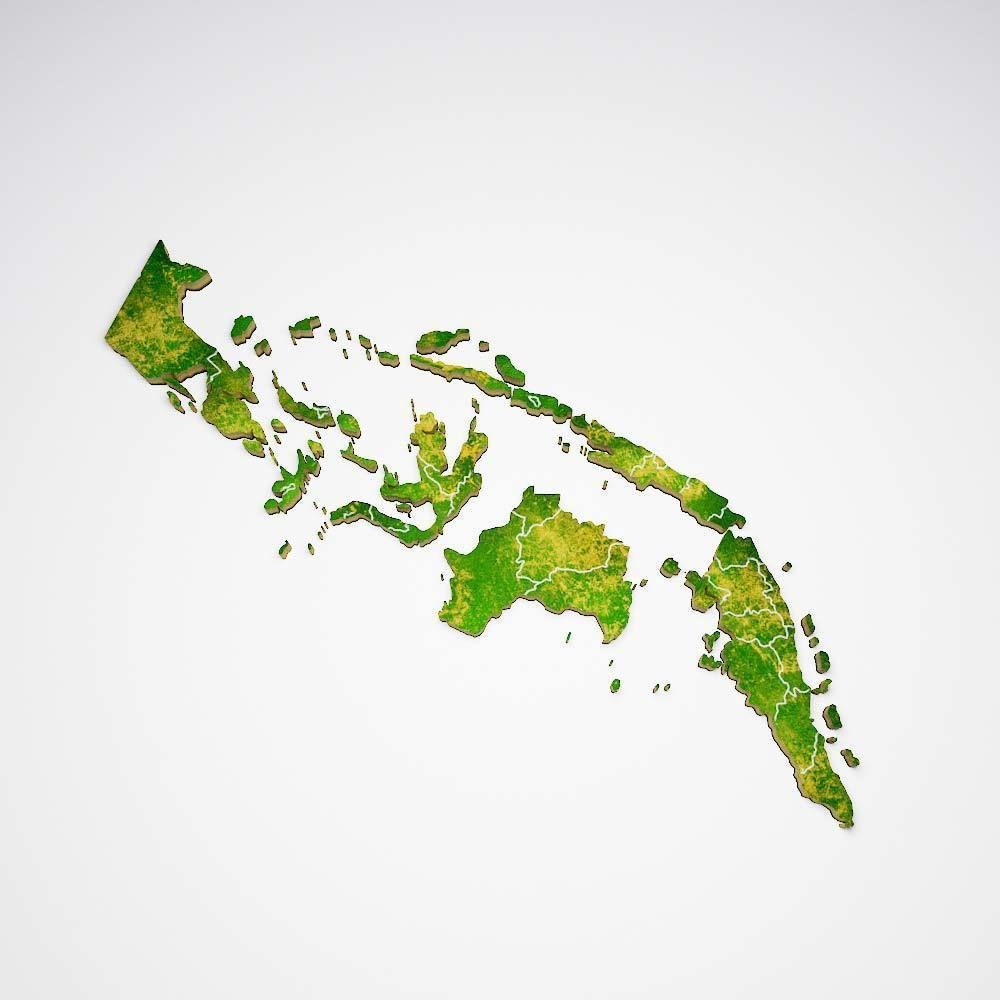 Indonesia country map 3d model 3D model_2