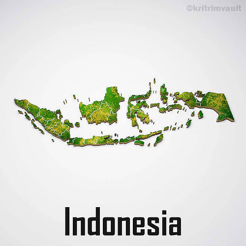 Indonesia country map 3d model 3D model