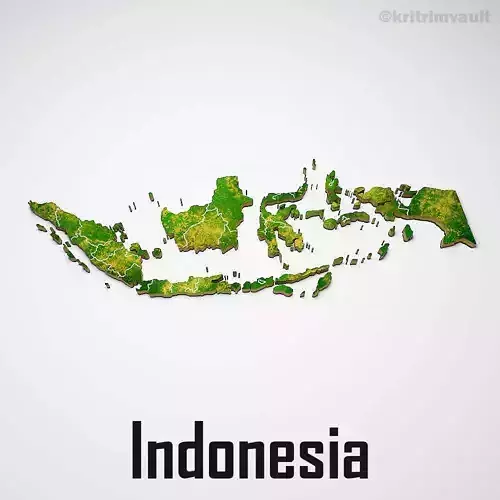 Indonesia country map 3d model