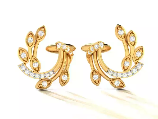 Women Studs Earrings 3dm STL FBX OBJ Render Detail