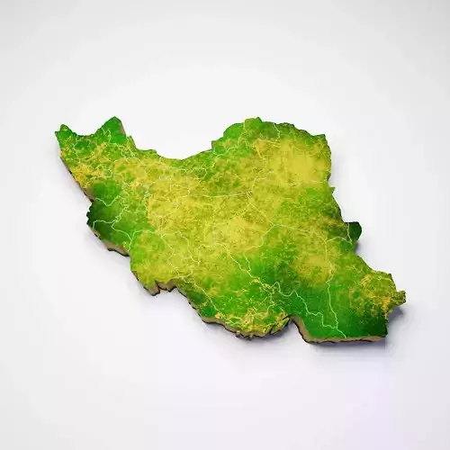 Iran country map 3d model