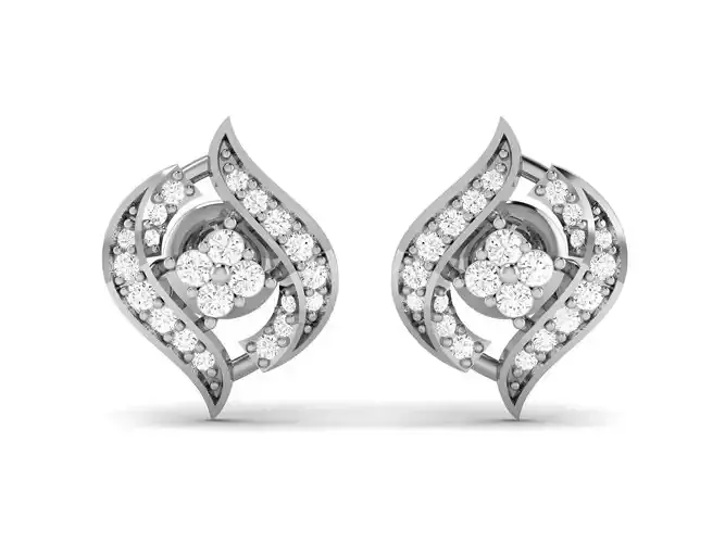 Studs Earrings for Women 3dm STL FBX OBJ Render Details