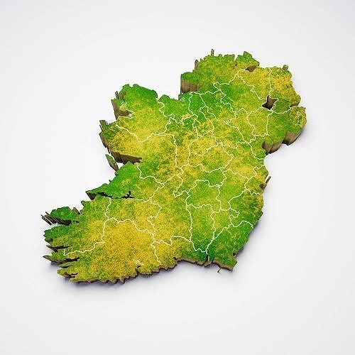 Ireland country map 3d model 3D model