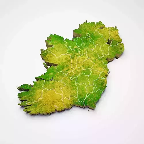 Ireland country map 3d model 3D model