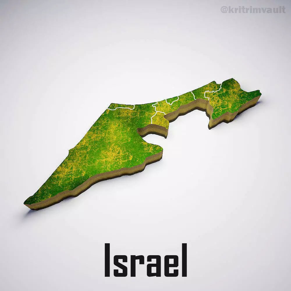 Israel country map 3d model 3D model_0
