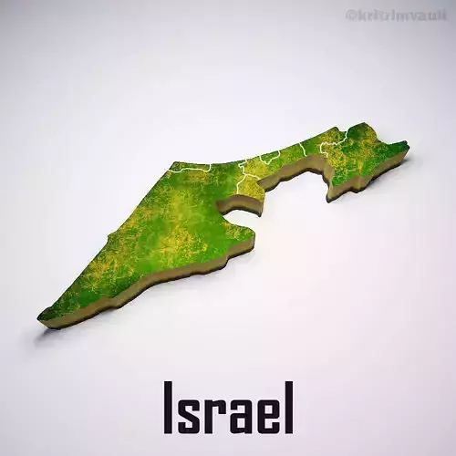 Israel country map 3d model 3D model