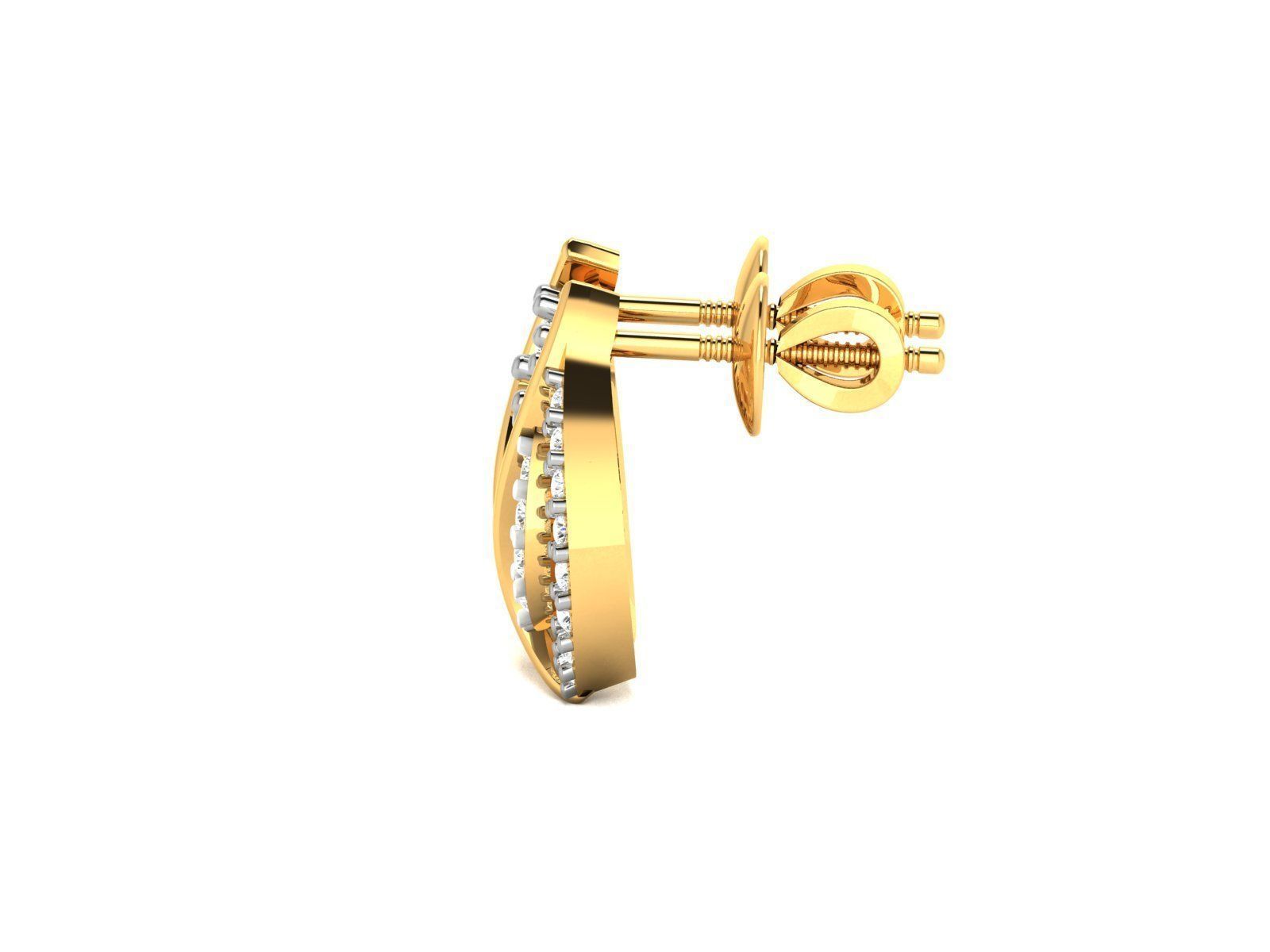 Studs Earrings for Women 3dm STL FBX OBJ Render Details 3D print model_4