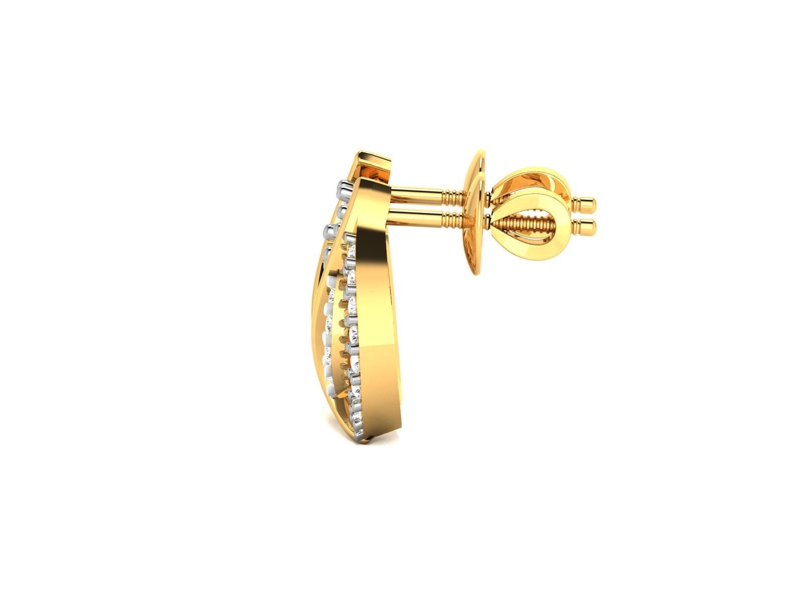 Studs Earrings for Women 3dm STL FBX OBJ Render Details 3D print model_5