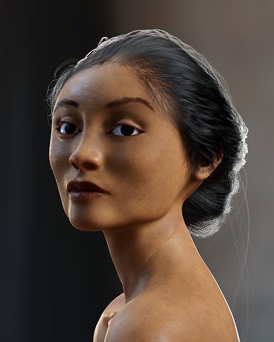 HEAD  FACE REALISTIC MODEL Low-poly 3D model