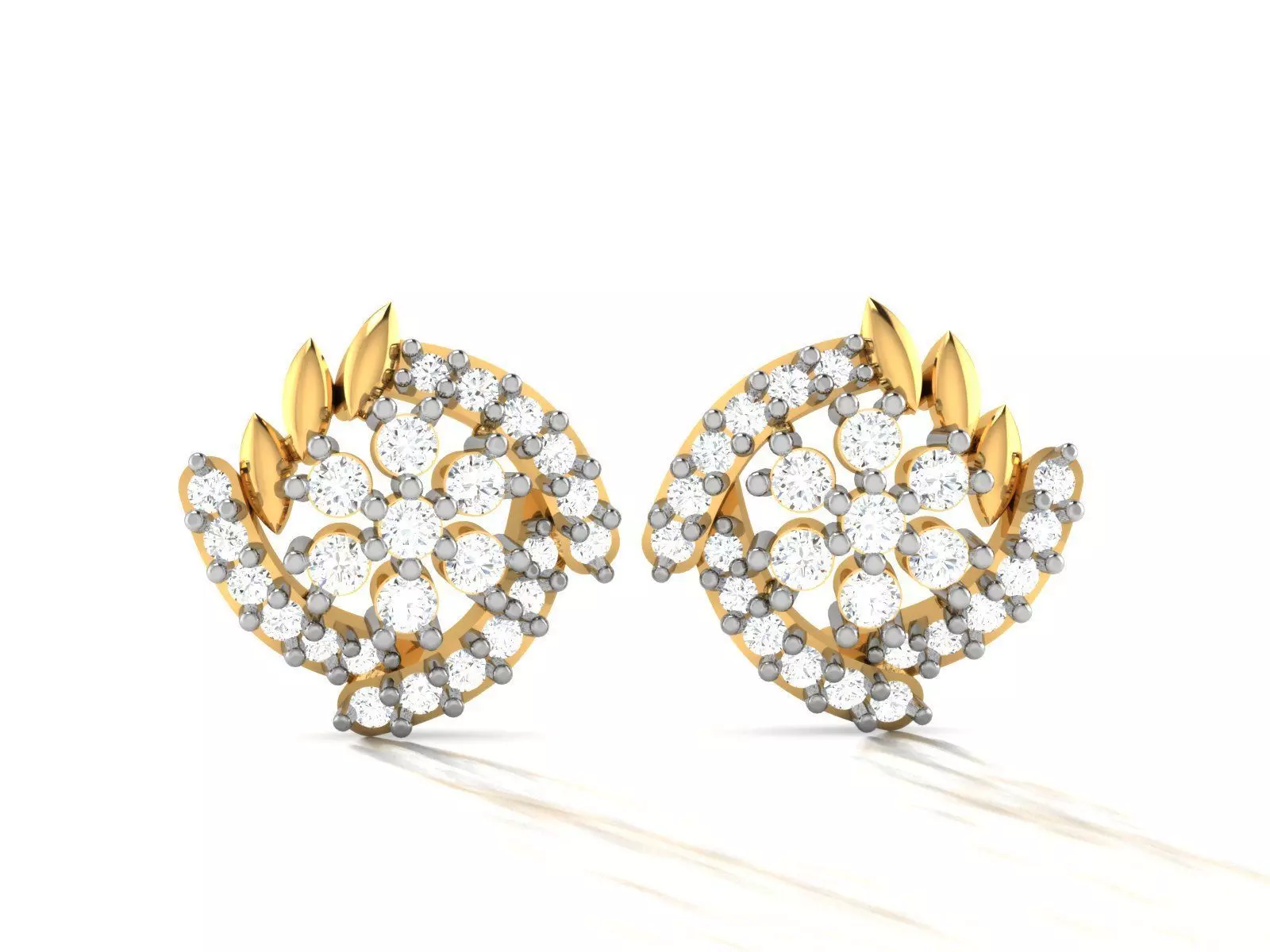 Studs Earrings for Women 3dm STL FBX OBJ Render Details 3D print model_0