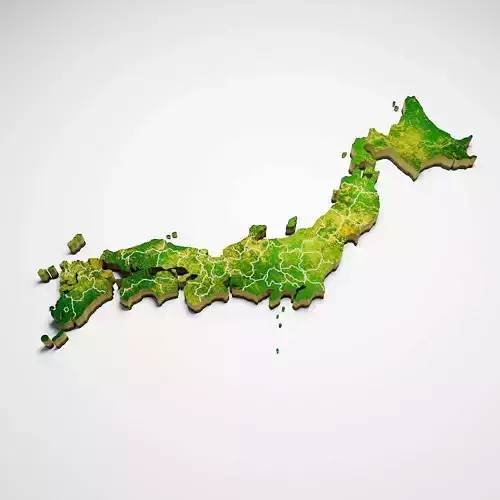 Japan country map 3d model