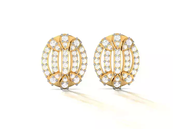 Studs Earrings for Women 3dm STL FBX OBJ Render Details 3D print model