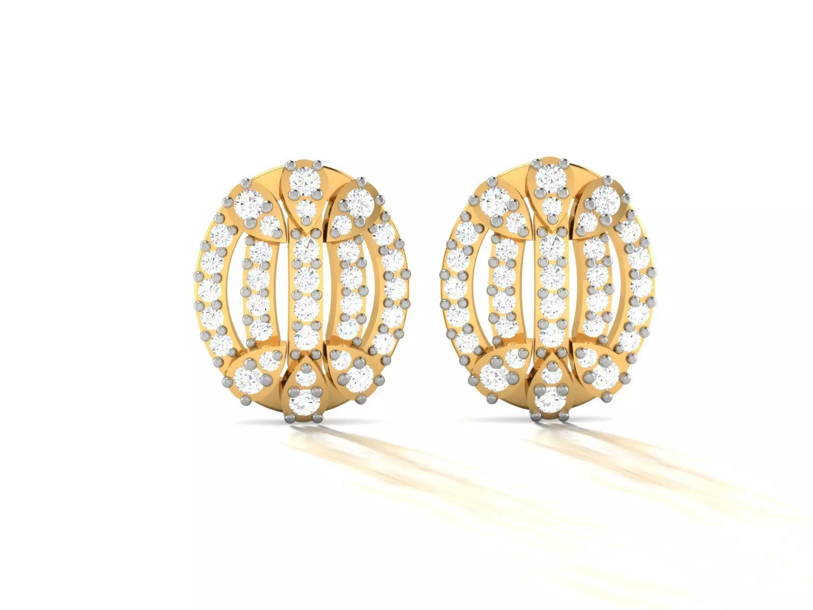 Studs Earrings for Women 3dm STL FBX OBJ Render Details 3D print model_0