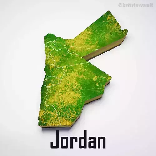 Jordan country map 3d model