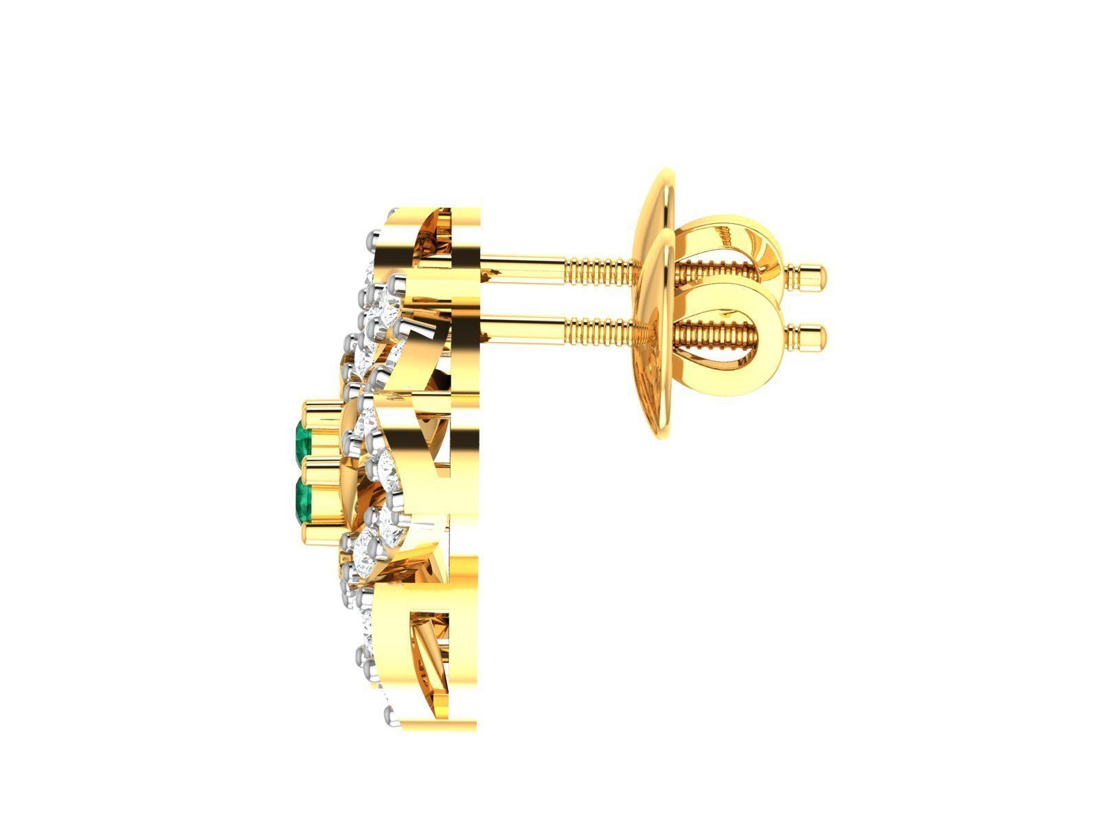 Studs Earrings for Women 3dm STL FBX OBJ Render Details 3D print model_2