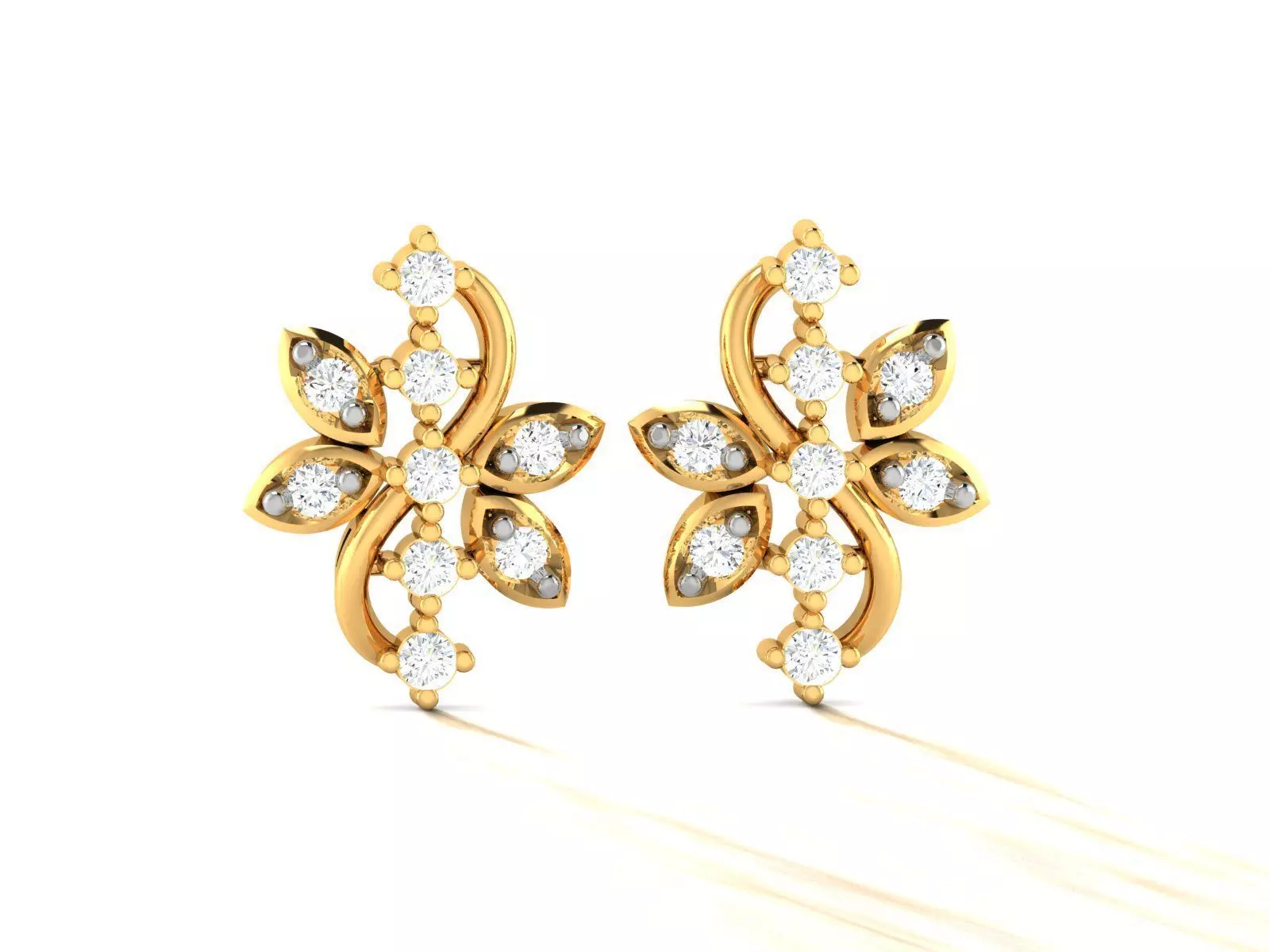 Studs Earrings for Women 3dm STL FBX OBJ Render Details 3D print model_0