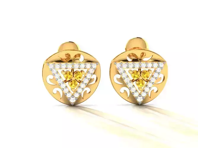 Studs Earrings 3dm STL FBX OBJ Render Details 3D print model