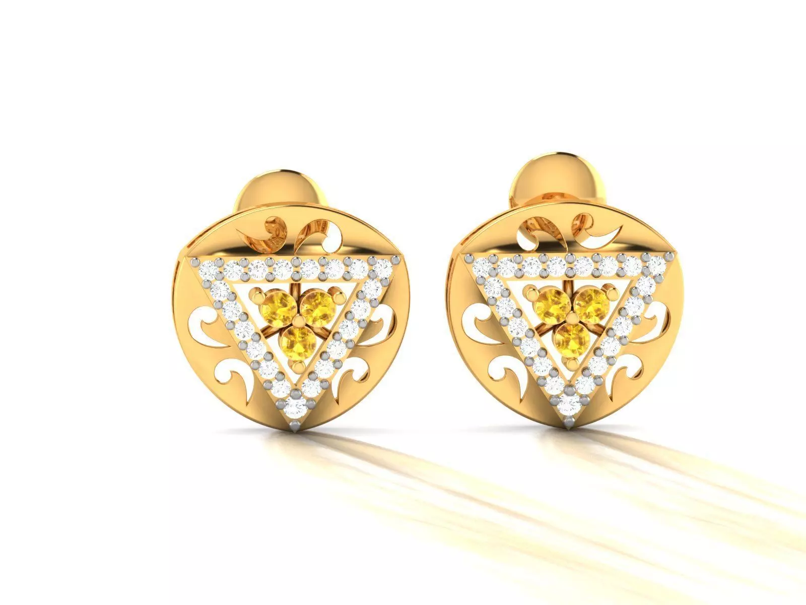 Studs Earrings 3dm STL FBX OBJ Render Details 3D print model_0