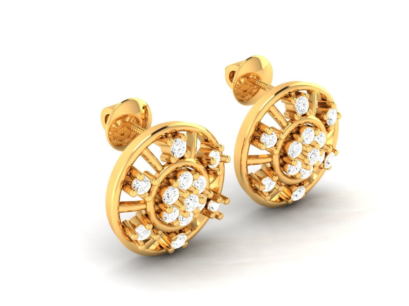 Studs Earrings 3dm STL FBX OBJ Render Details 3D print model_3