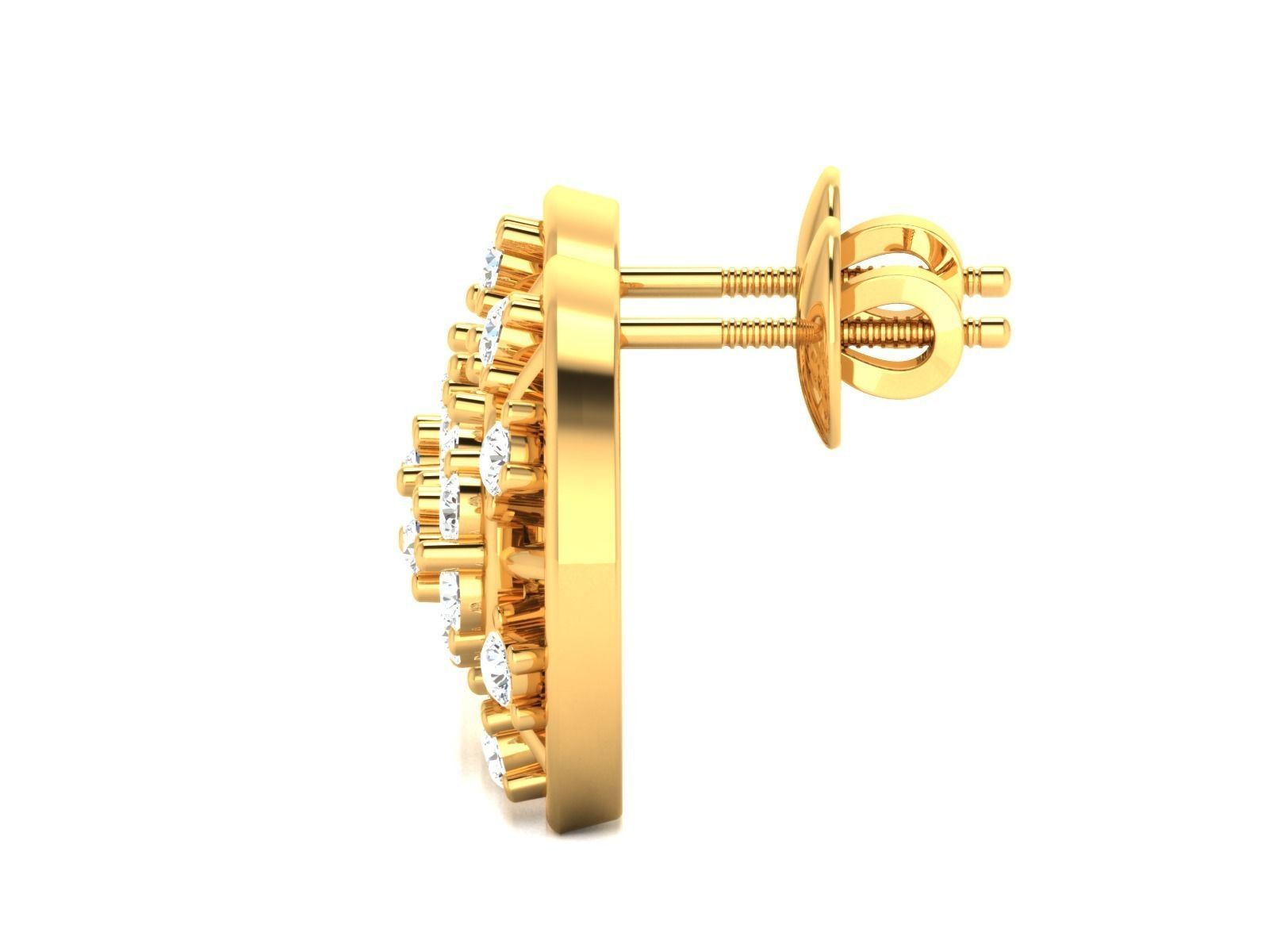 Studs Earrings 3dm STL FBX OBJ Render Details 3D print model_5