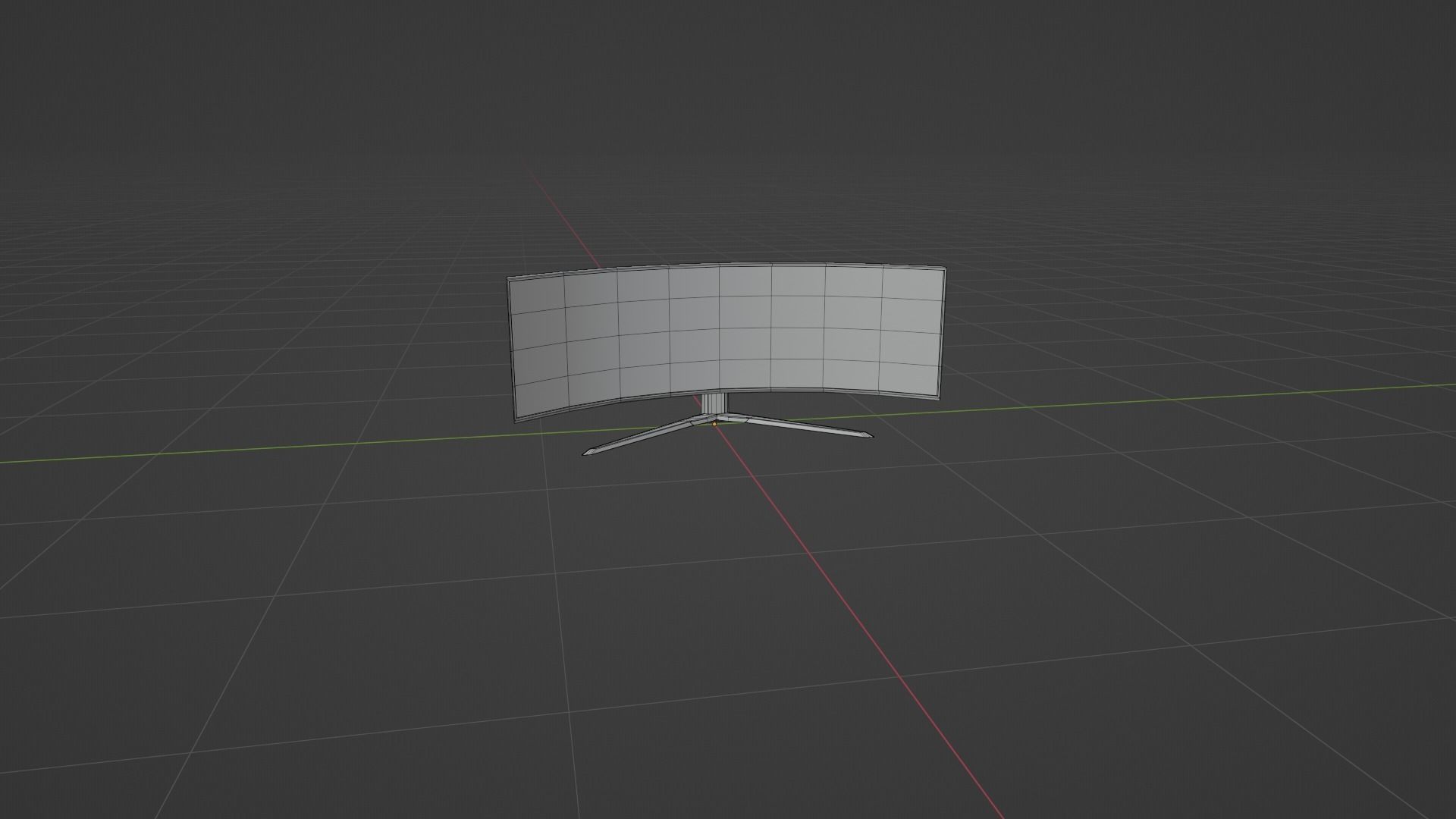 Ultra Wide Curved Monitor Low-poly 3D model_5